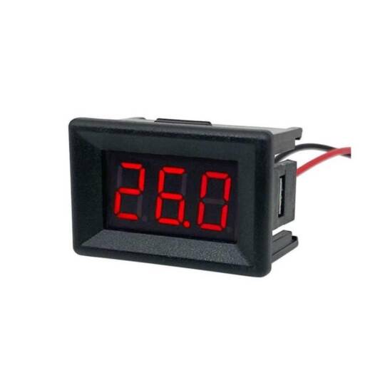 0.36 inç Dijital Panel Voltmetre - DC 2.4-30V, 2 Kablolu, Kırmızı