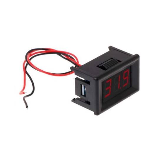 0.36 inç Dijital Panel Voltmetre - DC 2.4-30V, 2 Kablolu, Kırmızı - 2