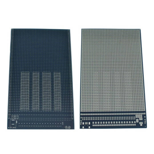 16x10 cm Prototip Kartı - Breadboard Düzeni, Güç Hatlı, DC Jack ve USB Mini-B Yuvalı