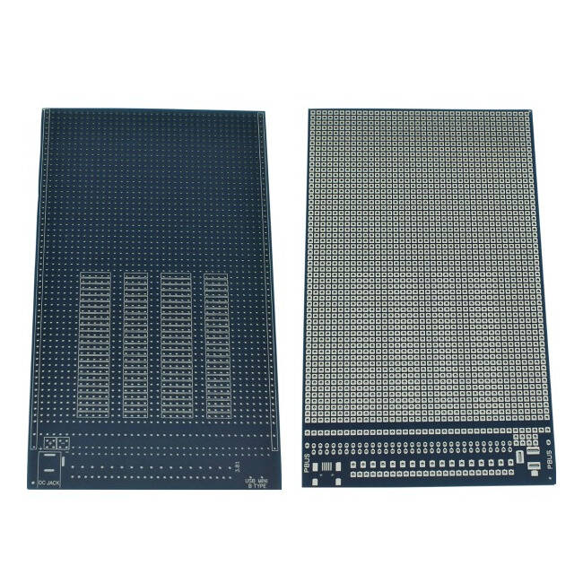 16x10 cm Prototip Kartı - Breadboard Düzeni, Güç Hatlı, DC Jack ve USB Mini-B Yuvalı - 1
