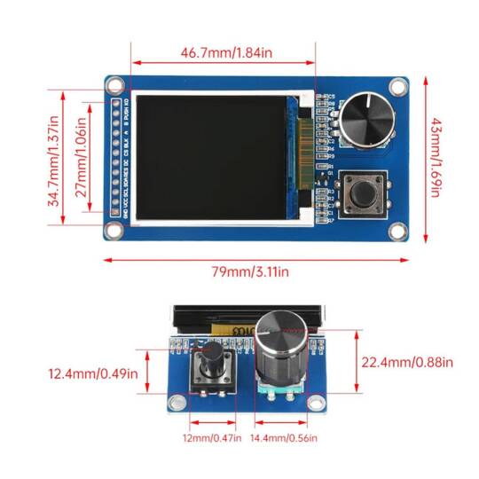 1.8 İnç ST7735 TFT Ekran ve EC11 Enkoder Modülü - 3