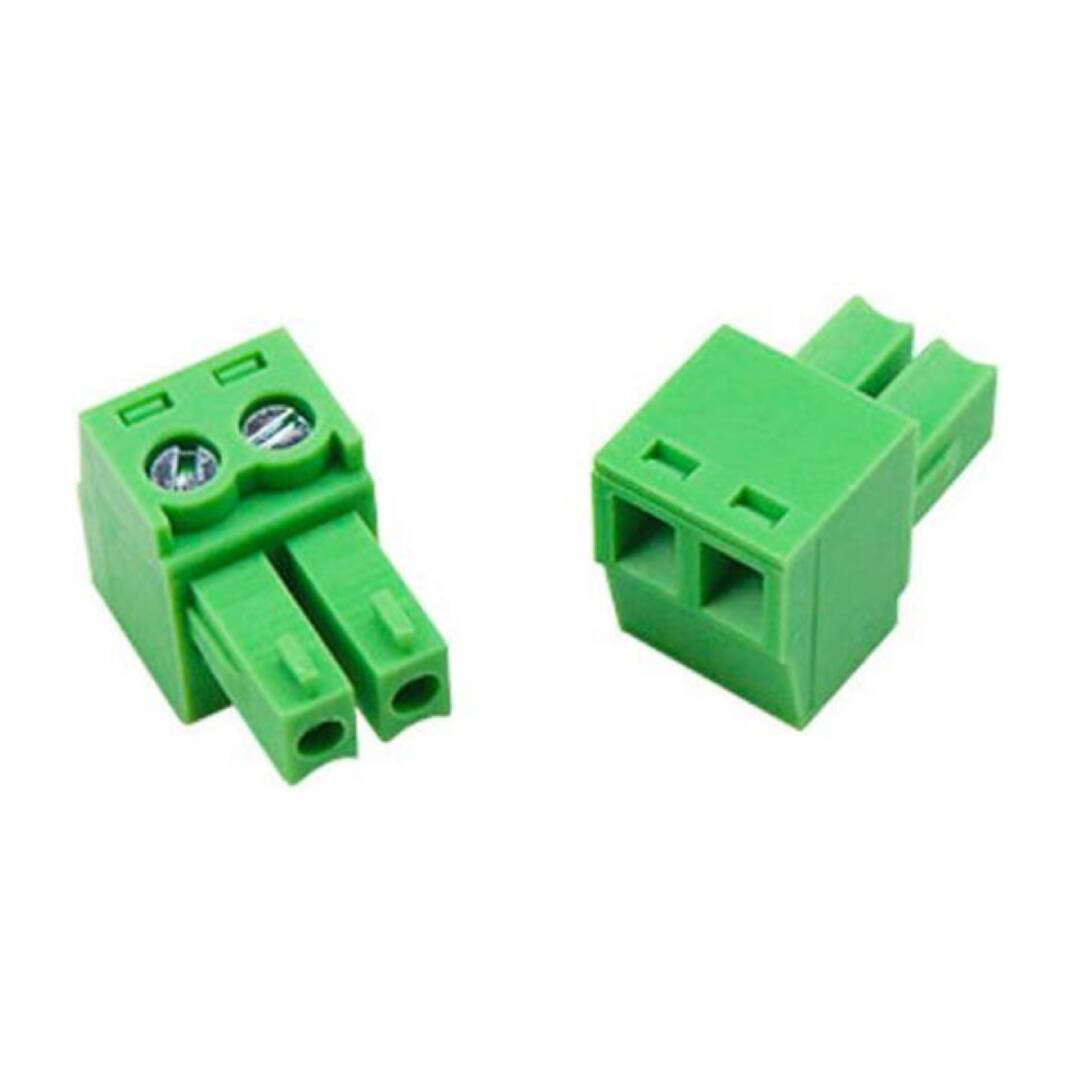 2 Pin 3.81mm 180° Dişi Geçmeli Klemens - Yeşil - 3