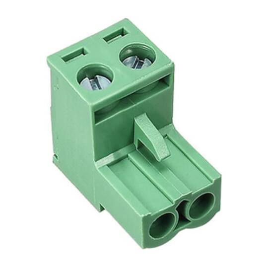 2 Pin 5.08mm 180° Dişi Geçmeli Klemens - Yeşil