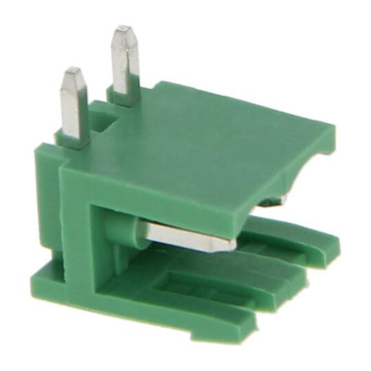 2 Pin 5.08mm 90° Erkek Geçmeli Klemens - Yeşil