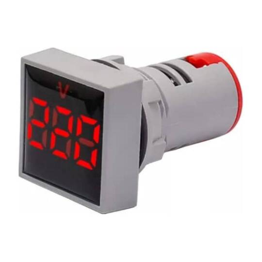 22mm Kare Dijital Panel Voltmetre - AC 60-500V, Kırmızı (AD16-22FSV)