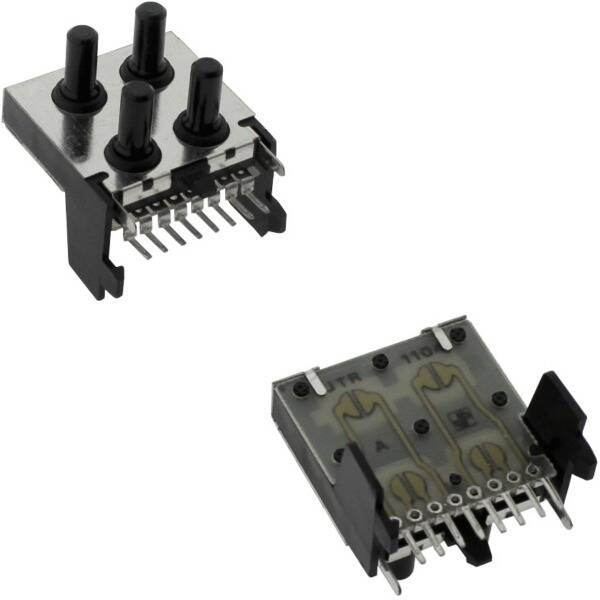 25x25mm Büyük Tact Switch - 4 Butonlu, 8 Pin, 90° Yatık THT - 1