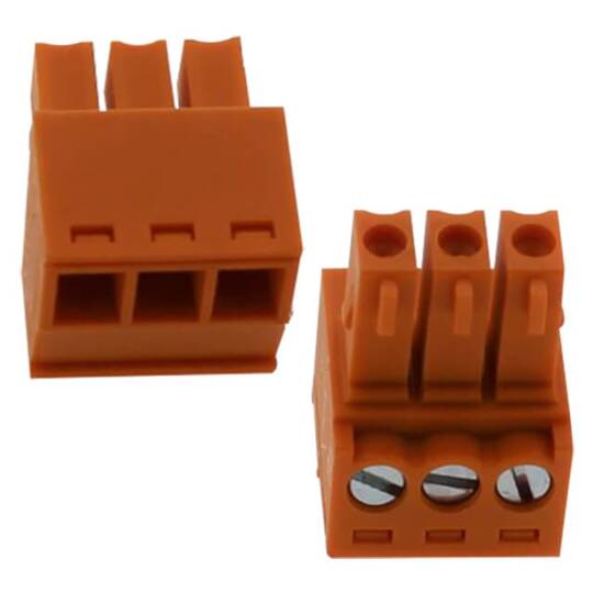 3 Pin 3.5mm Dişi Geçmeli Klemens - Turuncu