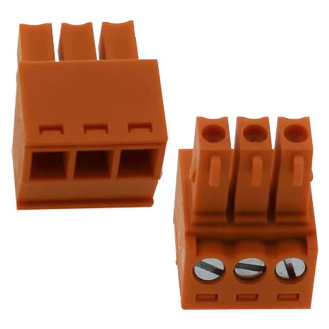3 Pin 3.5mm Dişi Geçmeli Klemens - Turuncu - 1