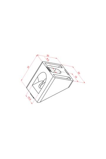 30x30 45° Dereceli Köşe Bağlantı Parçası - Kanal 8 - 4