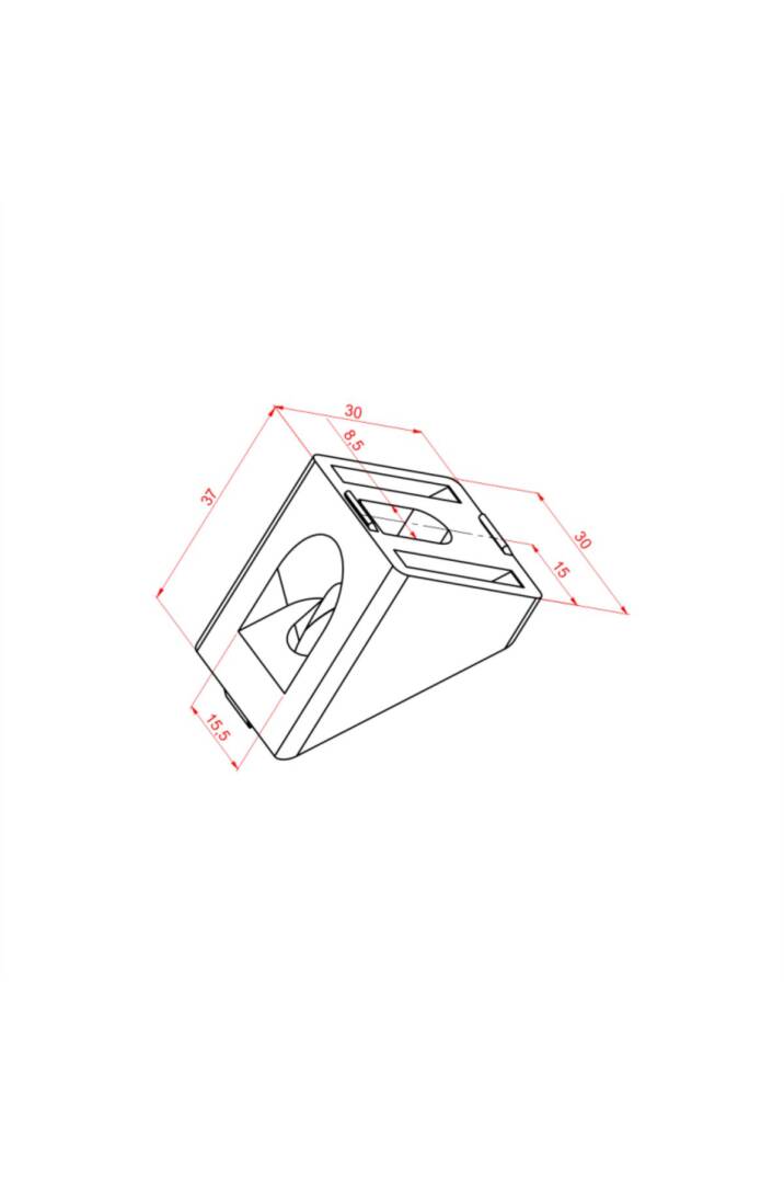 30x30 45° Dereceli Köşe Bağlantı Parçası - Kanal 8 - 4