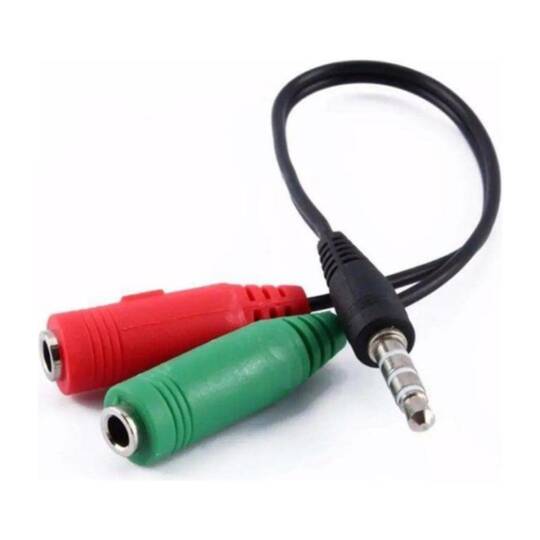 3.5mm Kulaklık-Mikrofon Ayırıcı Kablo - 4 Pin Erkek, 2 Dişi