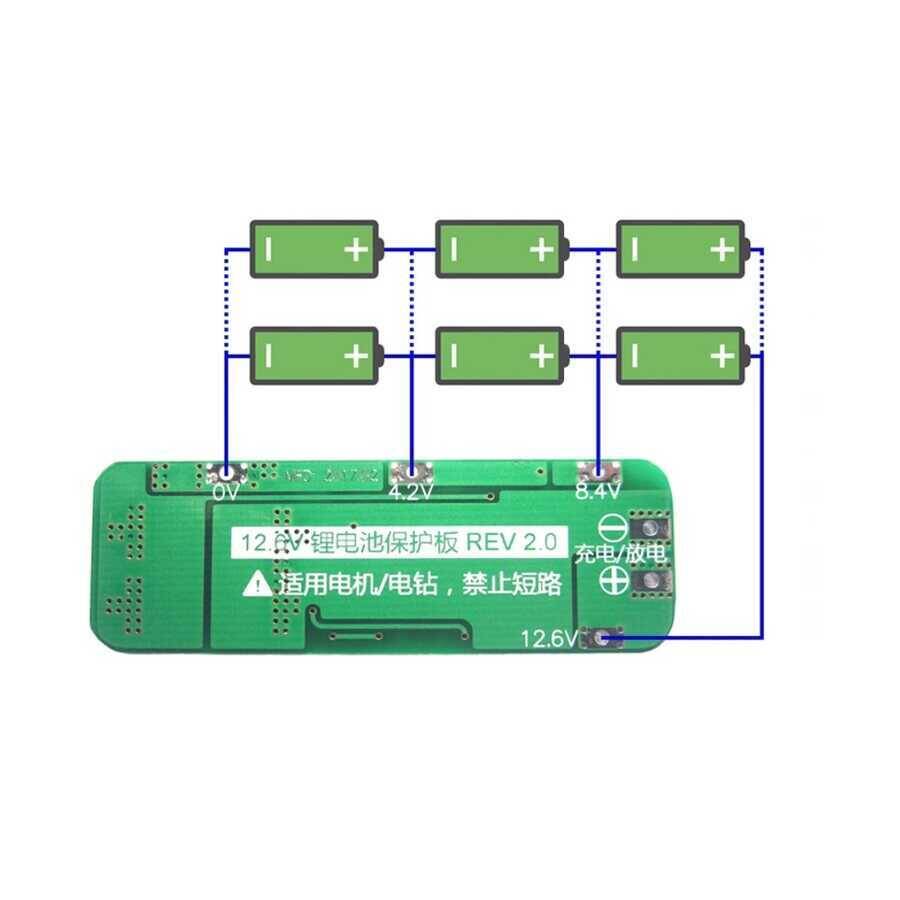 3S 20A BMS Lityum Pil Koruma Devresi - 12.6V, 18650 ve LiPo Uyumlu - 3