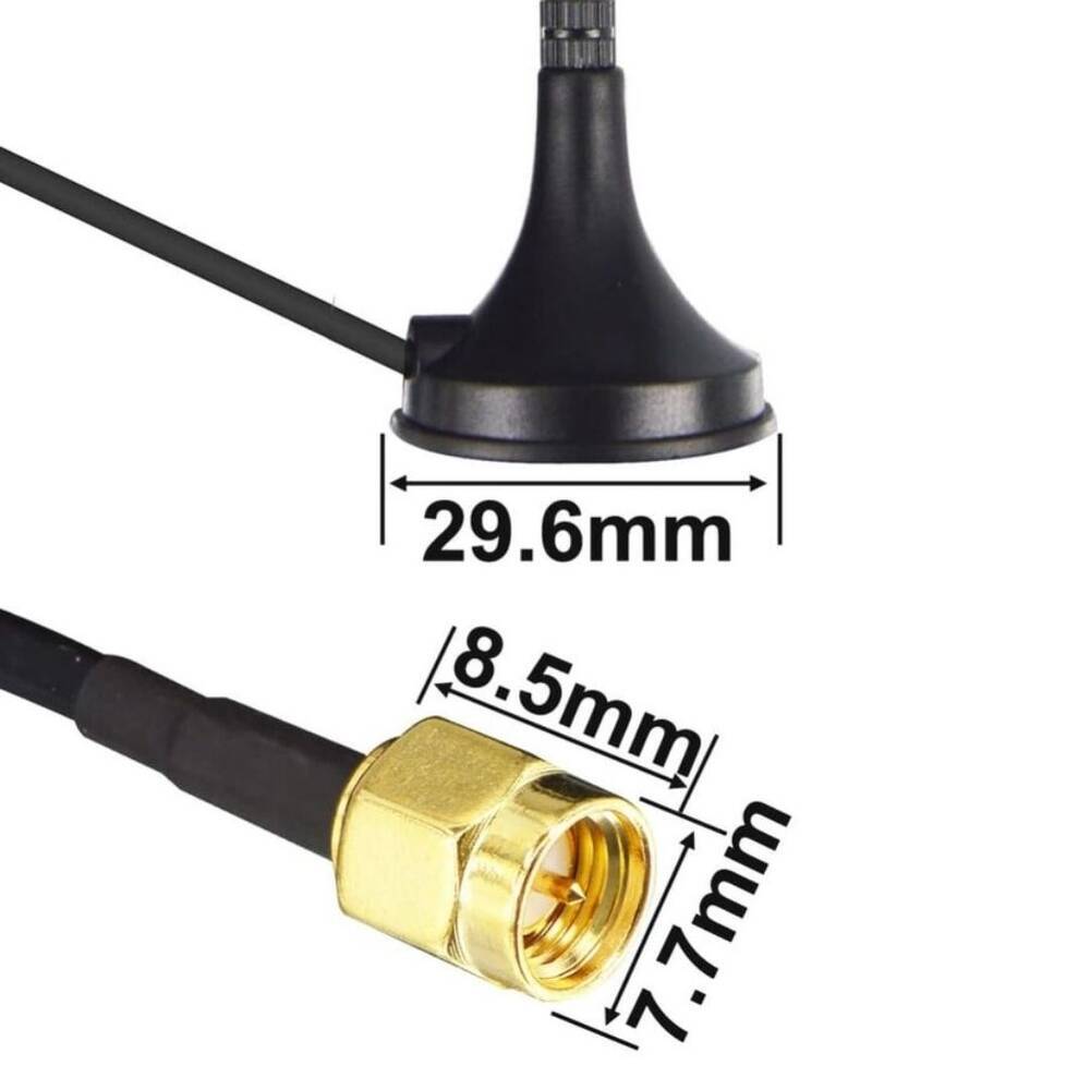 5800MHz 12dBi WiFi Anten - 22.3cm, Manyetik Tabanlı, SMA Erkek - 2