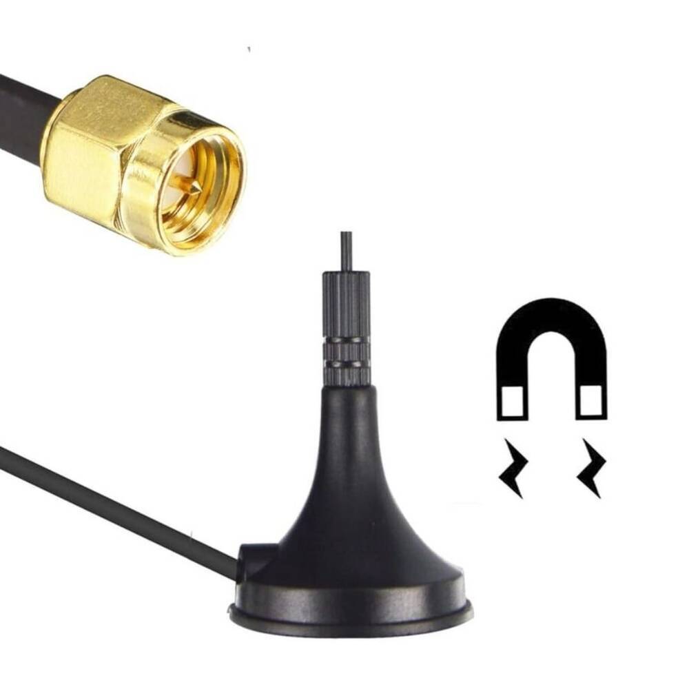 5800MHz 12dBi WiFi Anten - 22.3cm, Manyetik Tabanlı, SMA Erkek - 3