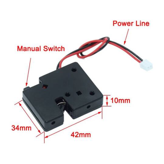 5V Elektrikli Selenoid Kilit - 3-5V, Plastik Gövde - 2