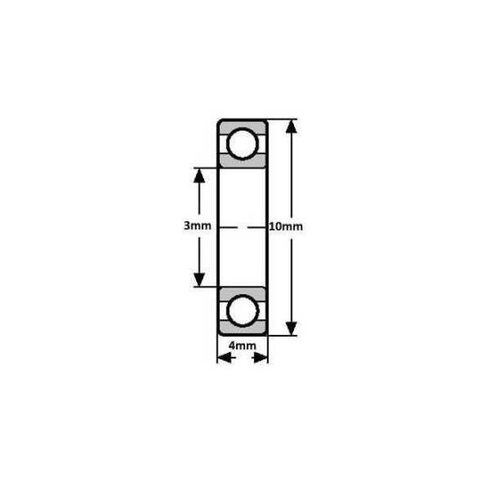 623ZZ Rulman - 3x10x4mm Metal Kapaklı - 2