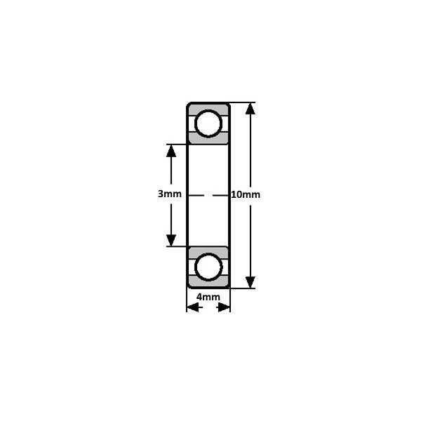 623ZZ Rulman - 3x10x4mm Metal Kapaklı - 2