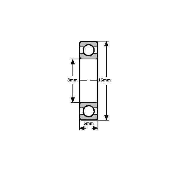 688ZZ Rulman - 8x16x5mm Metal Kapaklı - 2