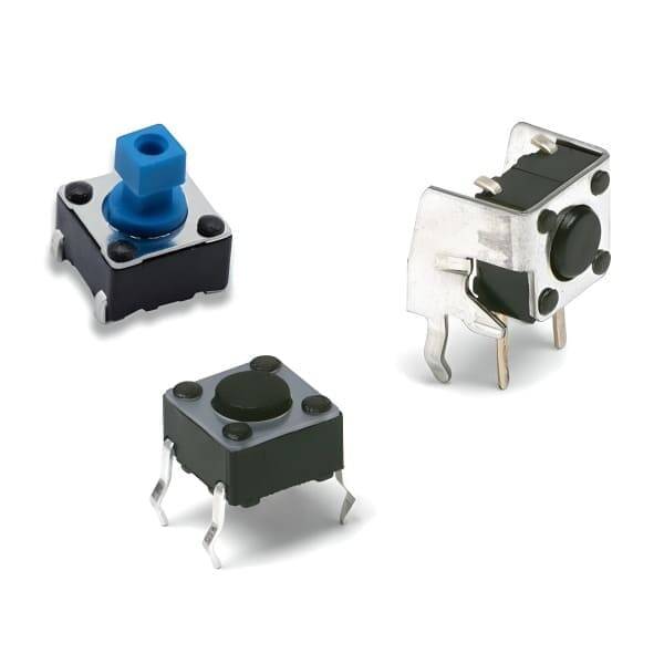 7.5x7.1mm Tact Switch Buton - 90° Yatık THT, 130gF, C&K PTS645 - 1