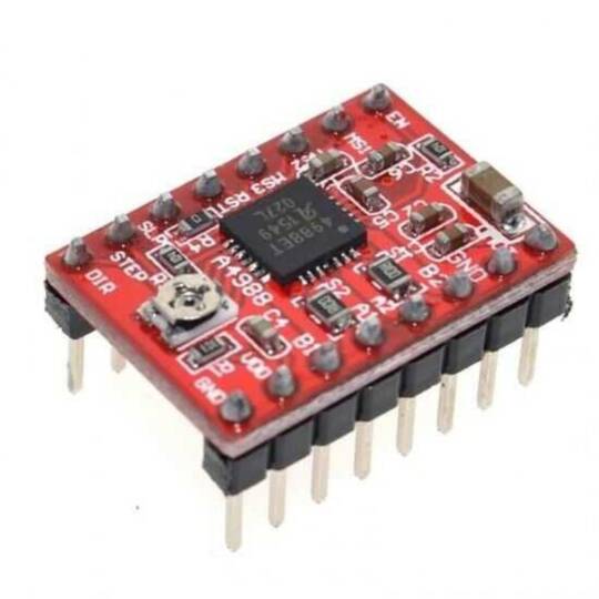 A4988 Step Motor Sürücü Kartı - Kırmızı PCB, Soğutuculu - 3
