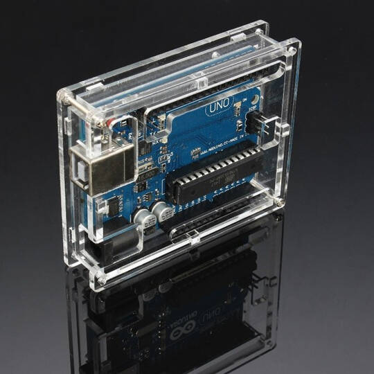Arduino UNO R3 Uyumlu Pleksi Koruma Kutusu - Şeffaf
