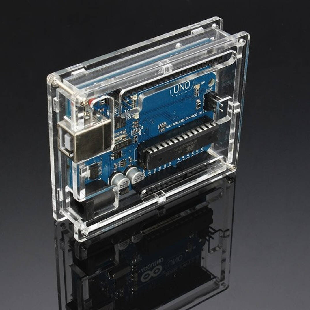 Arduino UNO R3 Uyumlu Pleksi Koruma Kutusu - Şeffaf - 1