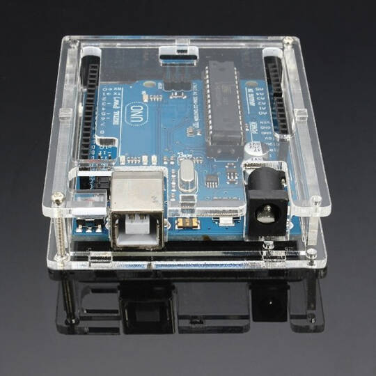Arduino UNO R3 Uyumlu Pleksi Koruma Kutusu - Şeffaf - 2