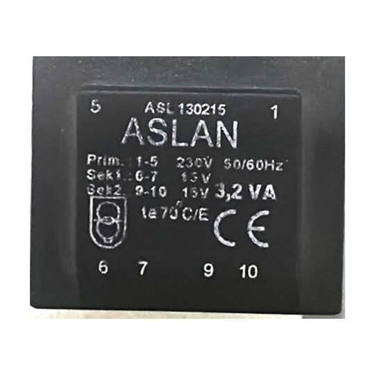 ASLAN ASL130215 PCB Tipi Trafo - 230V/2x15V 3.2VA, Çift Sekonder - 2