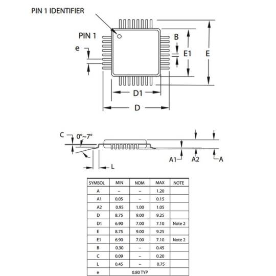 ATmega8A-AU Mikrodenetleyici - 8 Bit, 16MHz, TQFP-32 SMD - 2