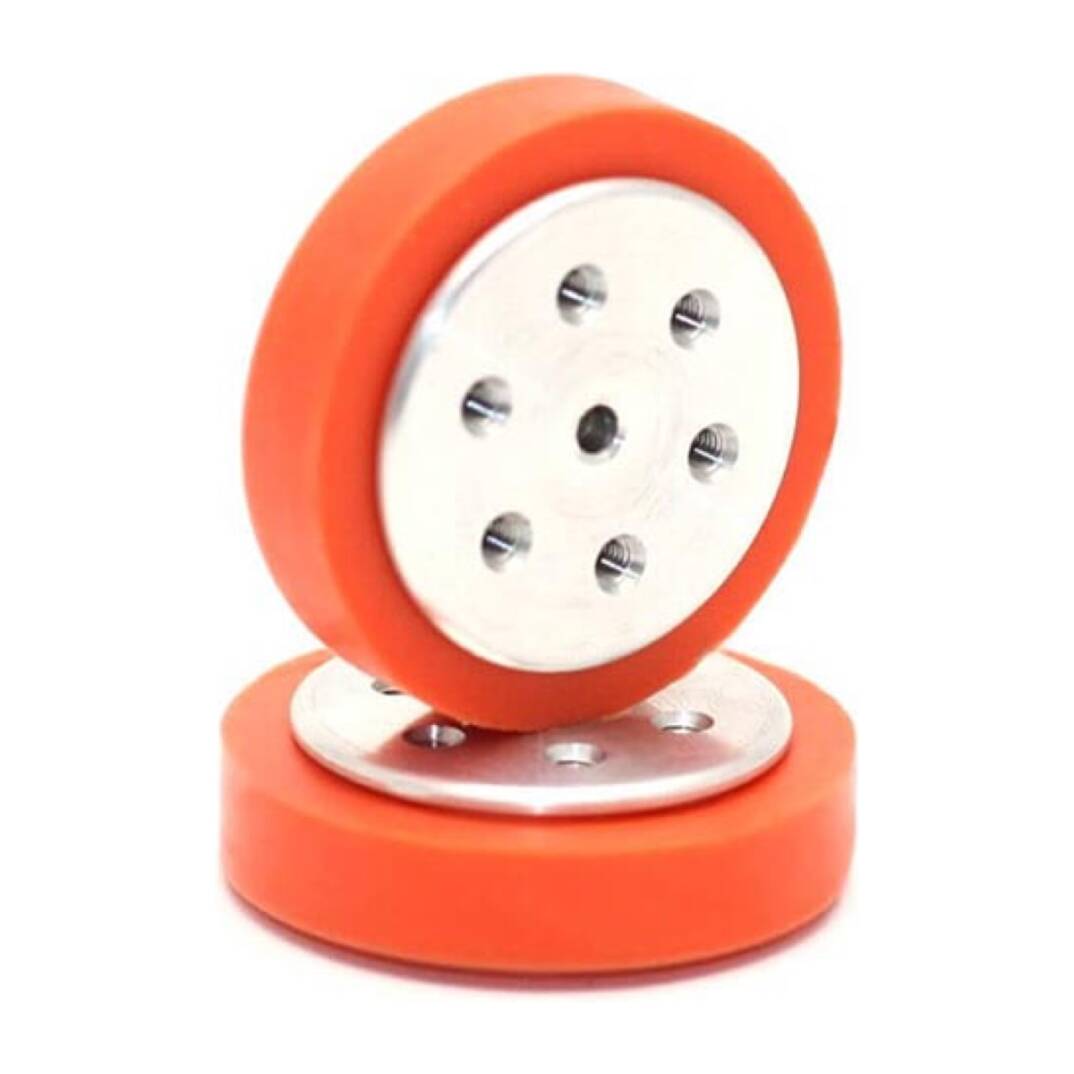 Elektron Silikon Robot Tekerleği - 38mm, Alüminyum Jantlı, 2 Adet - 2