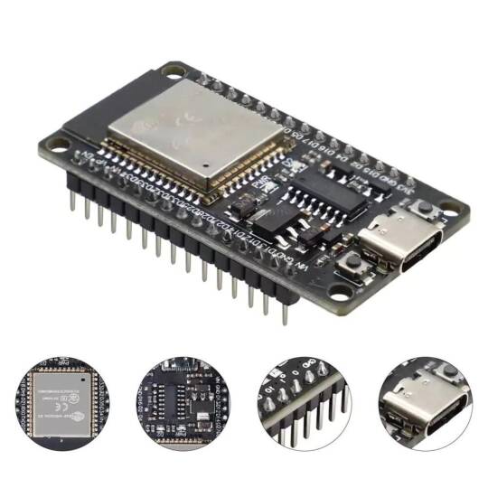 ESP32 WiFi Bluetooth Geliştirme Kartı - 30 Pin, USB Type-C, CH340 - 3