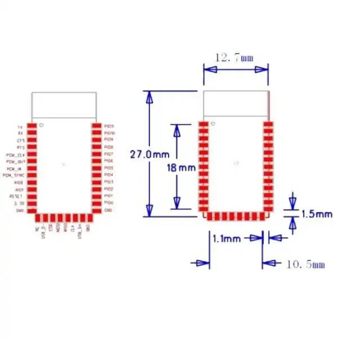 HC-05 Bluetooth Modülü - SMD, Kartsız Çıplak Modül - 3