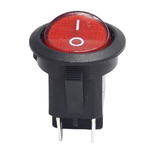 IC-131-4 Yuvarlak Işıklı On-Off Anahtar - 4 Pin, Kırmızı - 3