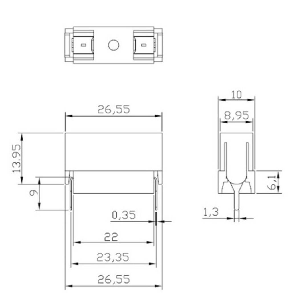 IC-237A PCB Tipi Sigorta Yuvası - Yatay 5x20mm - 2