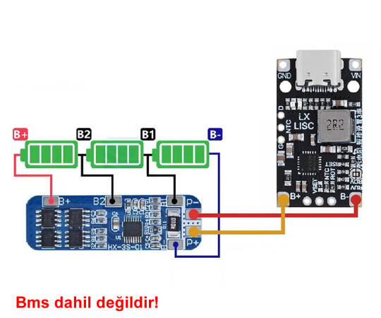 IP2326 3S Type-C Şarj Devresi - 1.5A 15W, 12.6V - 3