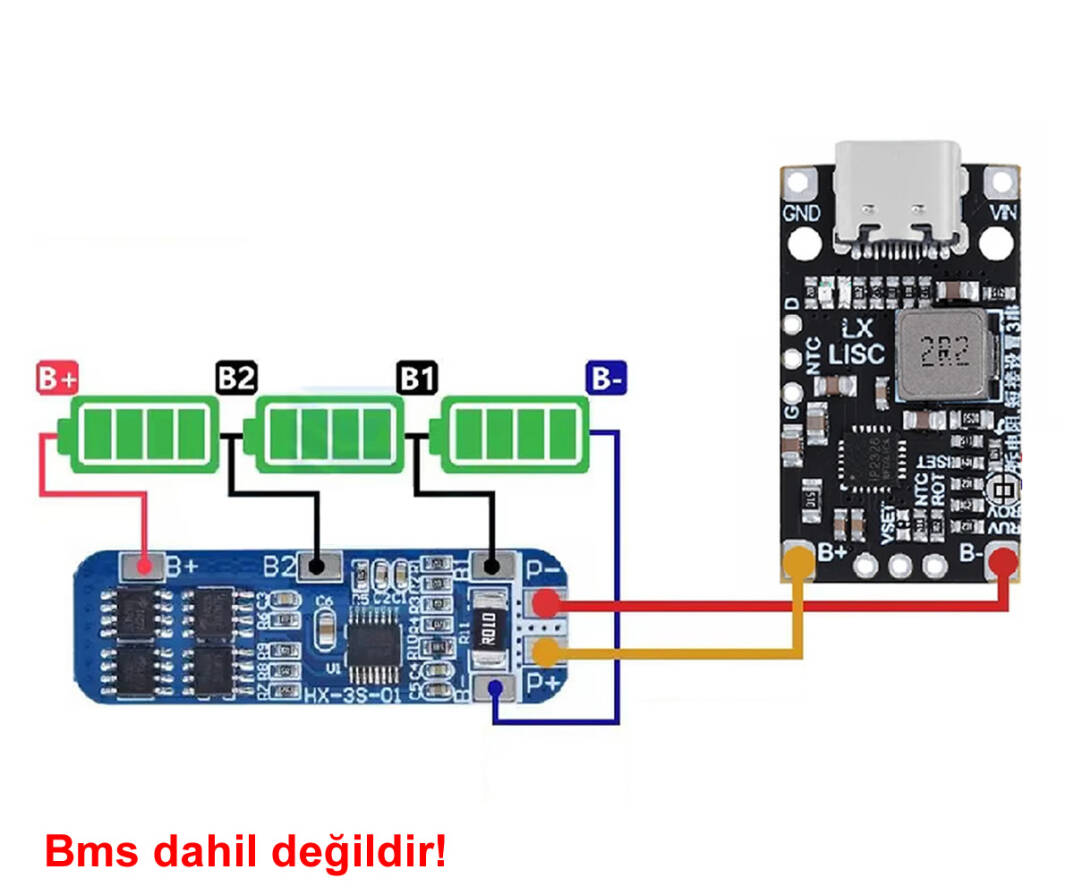 IP2326 3S Type-C Şarj Devresi - 1.5A 15W, 12.6V - 3