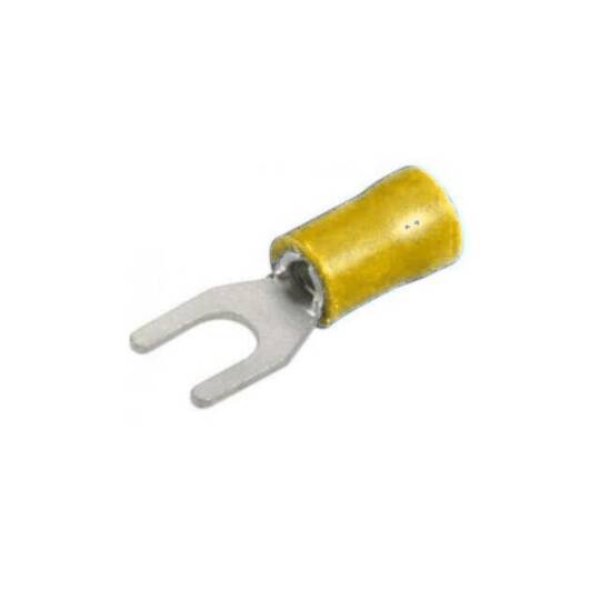 M4 Çatal Tip İzoleli Kablo Pabucu - 4-6mm², Sarı