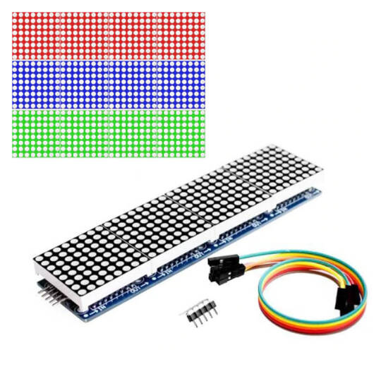 MAX7219 4'lü Dot Matrix LED Modülü - 32x8 - 2