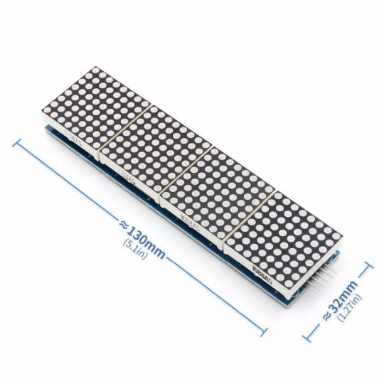 MAX7219 4'lü Dot Matrix LED Modülü - 32x8 - 3