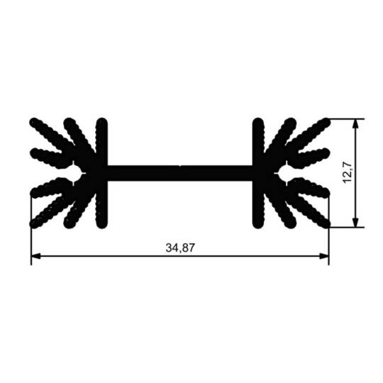 OZDAS0098 Alüminyum Soğutucu - 34.87mm Profil, L=25mm
