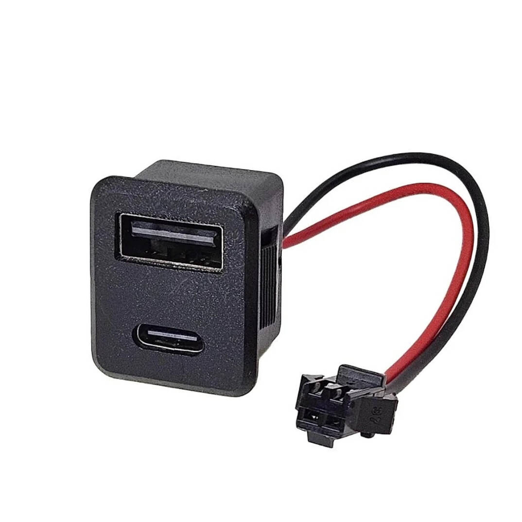 Pano Tipi Kare Type-C + USB Şarj Soketi - Kablolu - 1