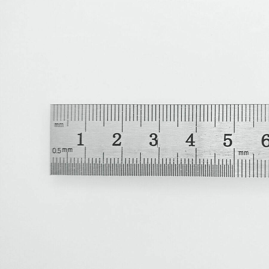 Paslanmaz Çelik Cetvel - 15cm / 6 inç, cm ve inç Ölçekli - 1