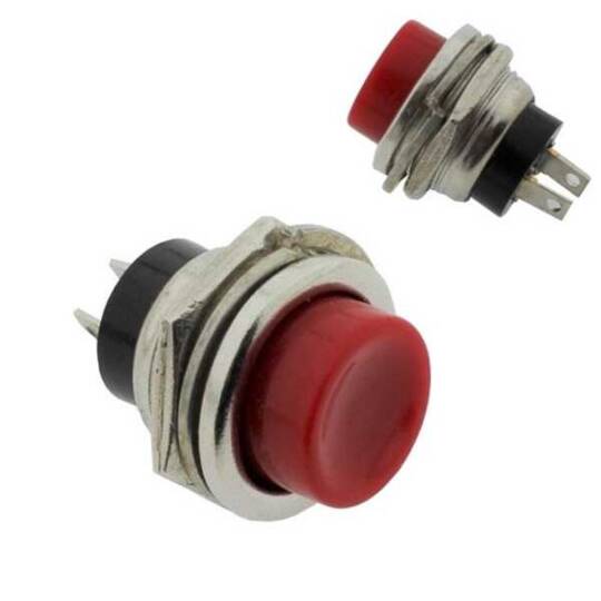 PBS-14R Panel Tipi Push Buton - 3A 125VAC, Kırmızı Kapaklı
