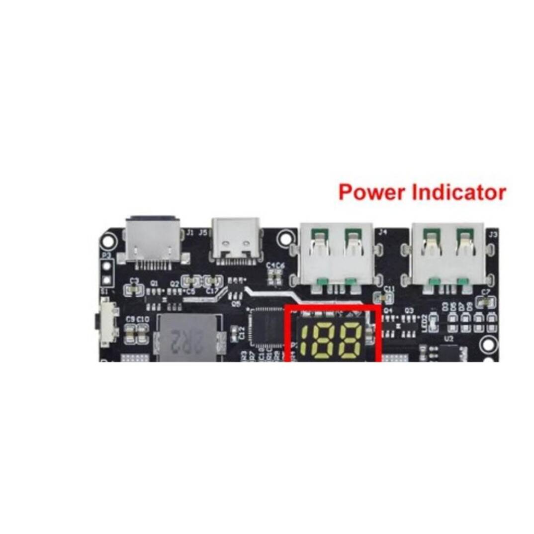 Powerbank Şarj Modülü - Dijital Göstergeli, Çift Type-C ve Çift USB Çıkışlı - 1