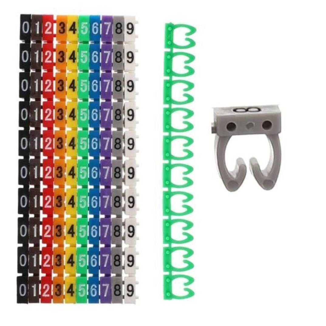 PowerMaster 0-9 Renkli Kablo İşaretleyici - 4mm, 100 Adet - 1