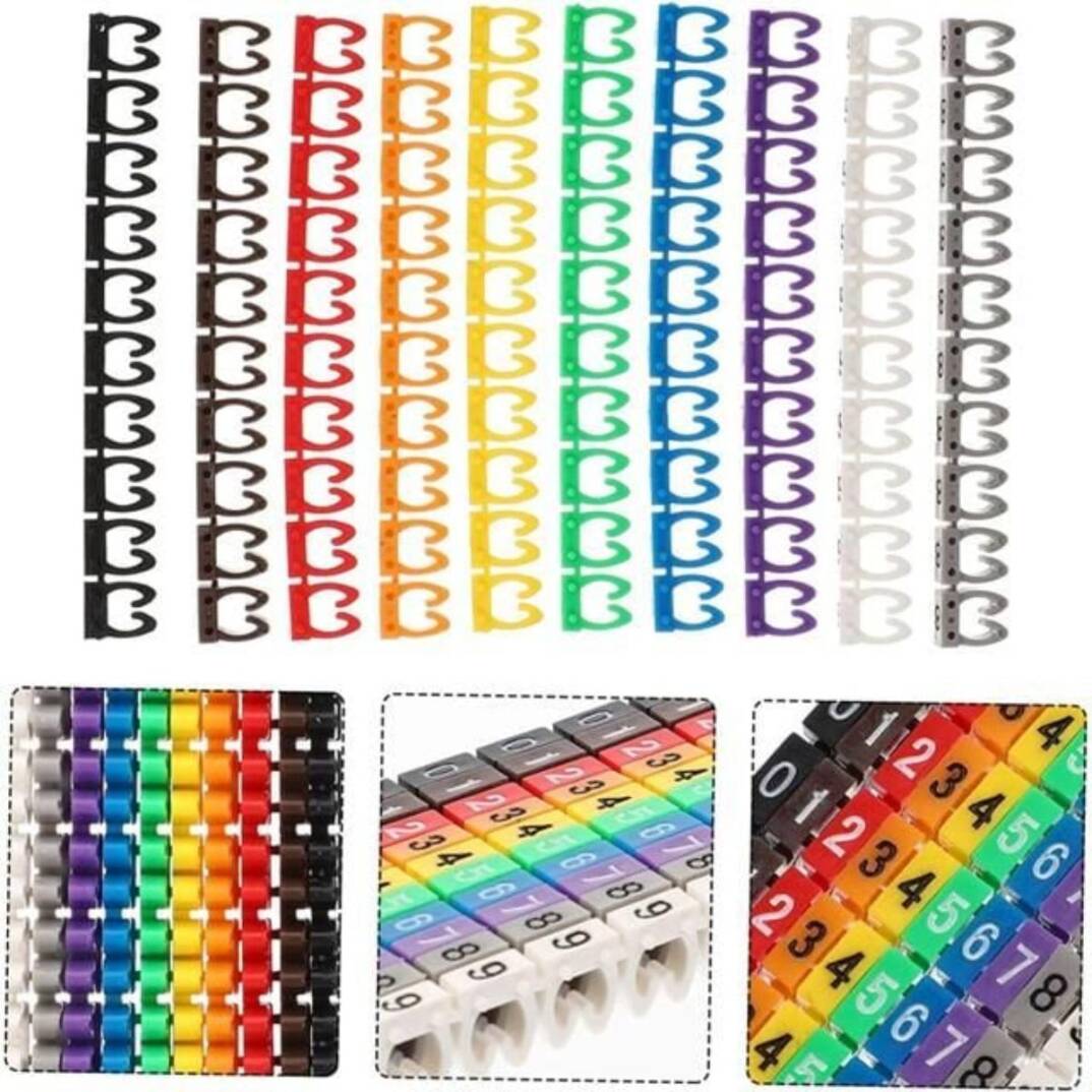 PowerMaster 0-9 Renkli Kablo İşaretleyici - 4mm, 100 Adet - 3