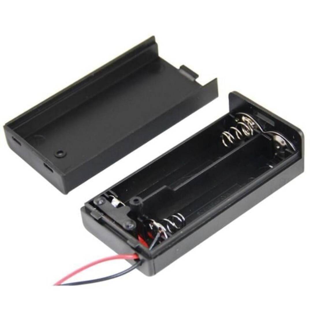 Powermaster 2'li AA Pil Yuvası - Kapaklı, Anahtarlı (IC-233C) - 1
