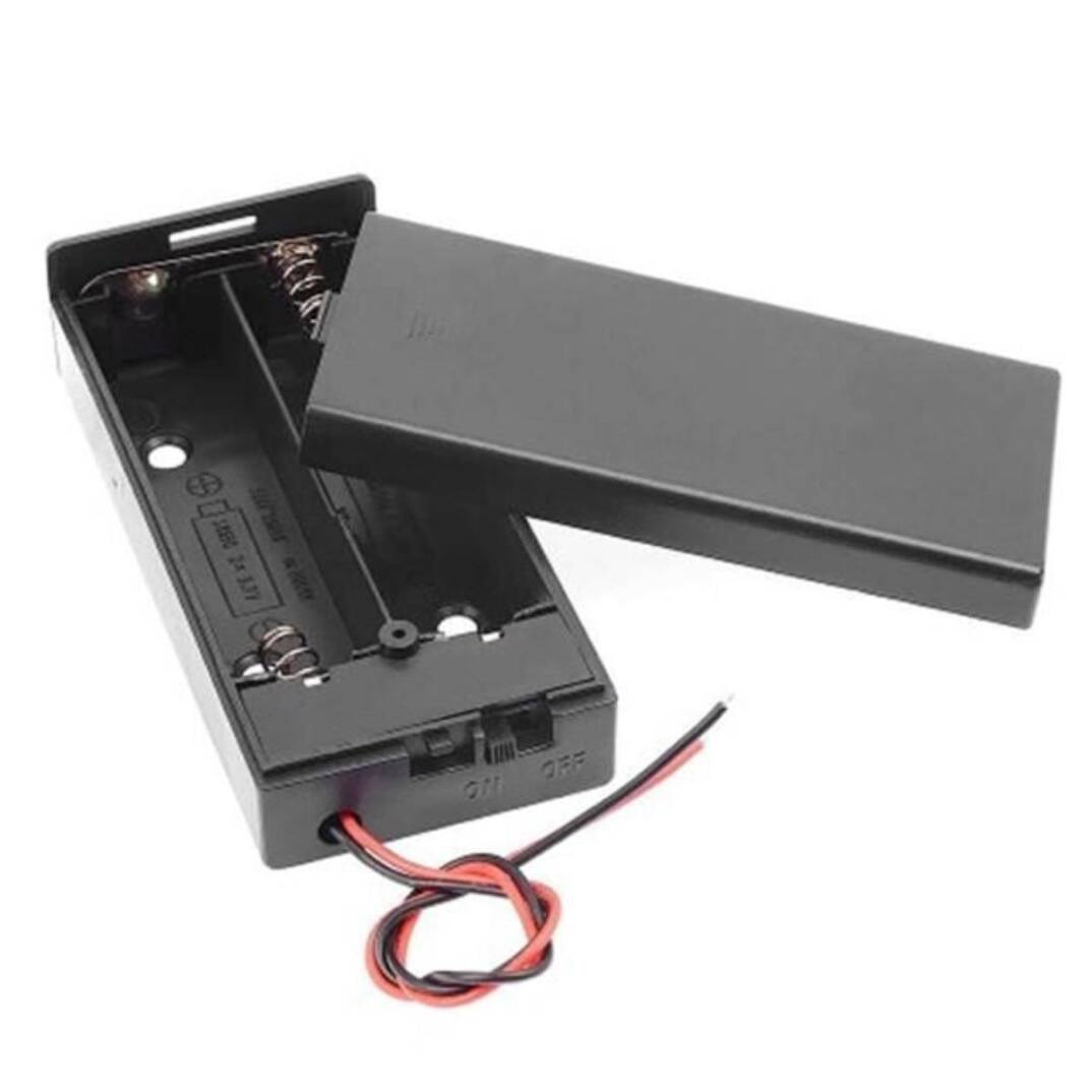 Powermaster 2'li AA Pil Yuvası - Kapaklı, Anahtarlı (IC-233C) - 2