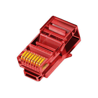 RJ45 8P8C Erkek Konnektör - Kırmızı, Geçmeli Tip
