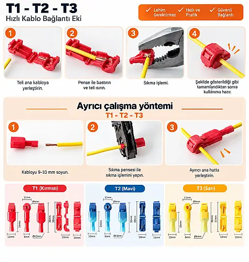 Sıyırmasız Kablo Terminal Seti 120 Parça - 2